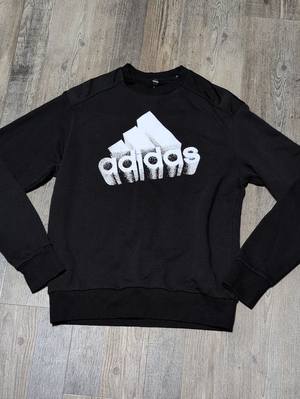adidas Black Crewneck Sweatshirt with White Logo Graphic